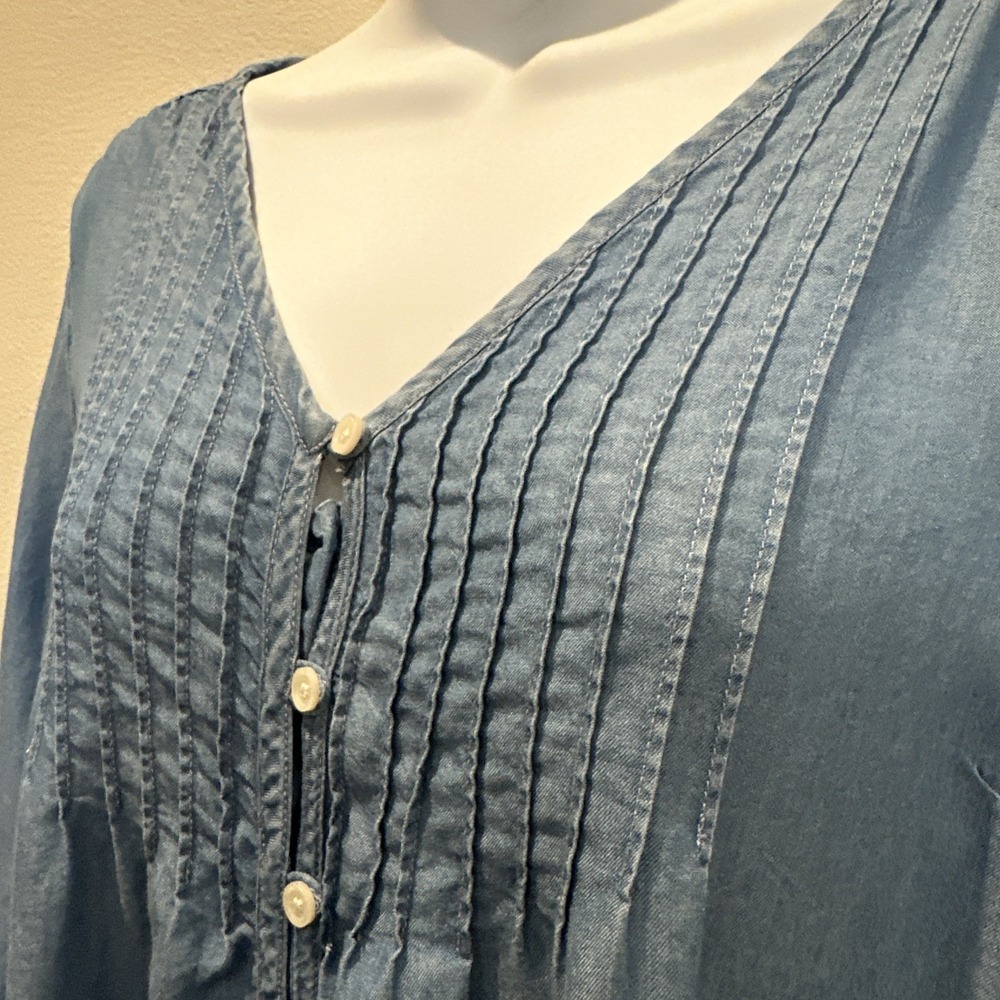 Old Navy Women's Chambray‎ Denim Button Front Midi Dress Size Medium - Picture 2 of 10